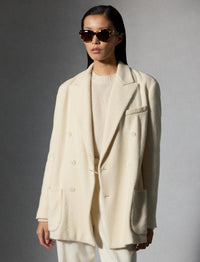 Veste Shirlee décorée à chevrons en laine - Lux Cream