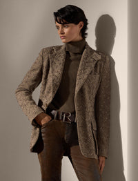 Veste Shirlee décorée à chevrons en laine - Brown & Cream