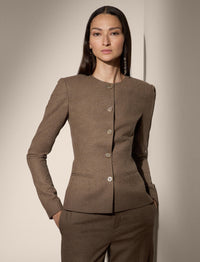 Washed flannel Jennette jacket - Taupe