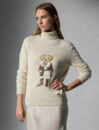 Pull col roulé roulé Rancher Polo Bear en cachemire - Classic Cream