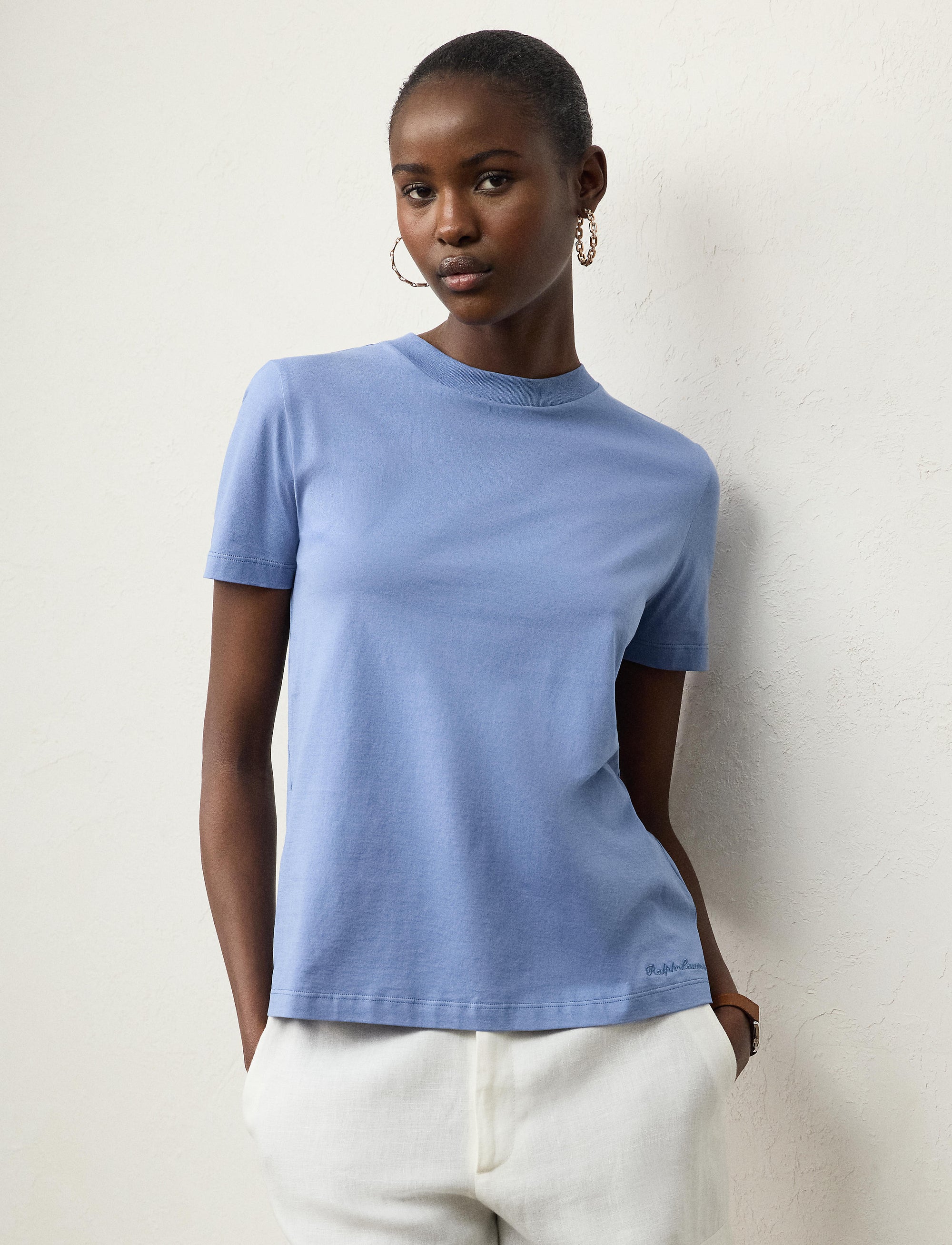 T-shirt Hallie en jersey de coton - Cornflower