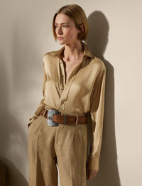 Chemise Adrien Relaxed en soie - Lux Tan