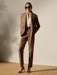 Evanne trousers in silk shantung - Cocoa