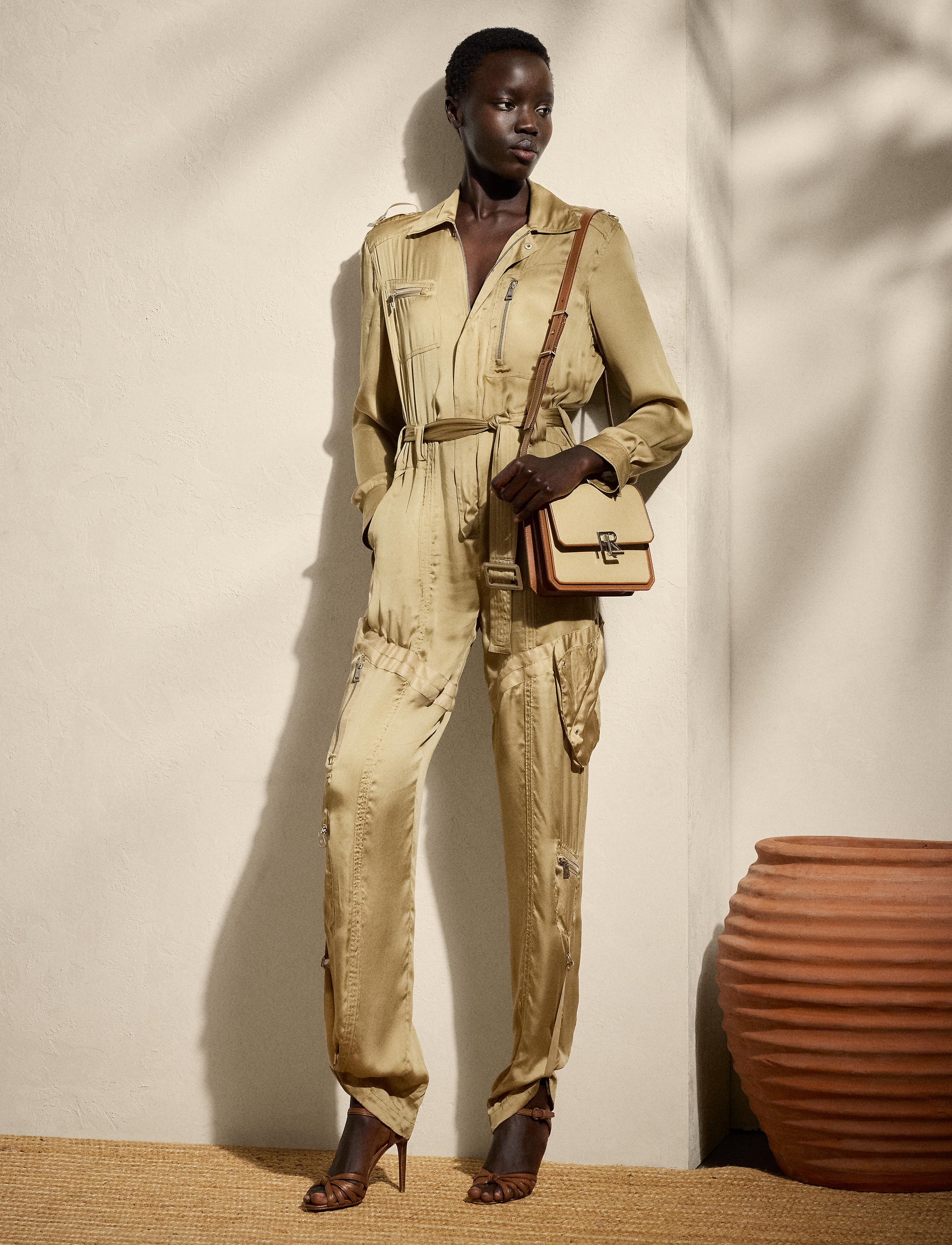 Combinaison Gwyneth en soie - Lux Tan