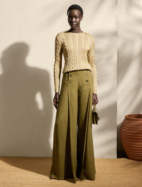 Pantalon Montaine en lin - Moss