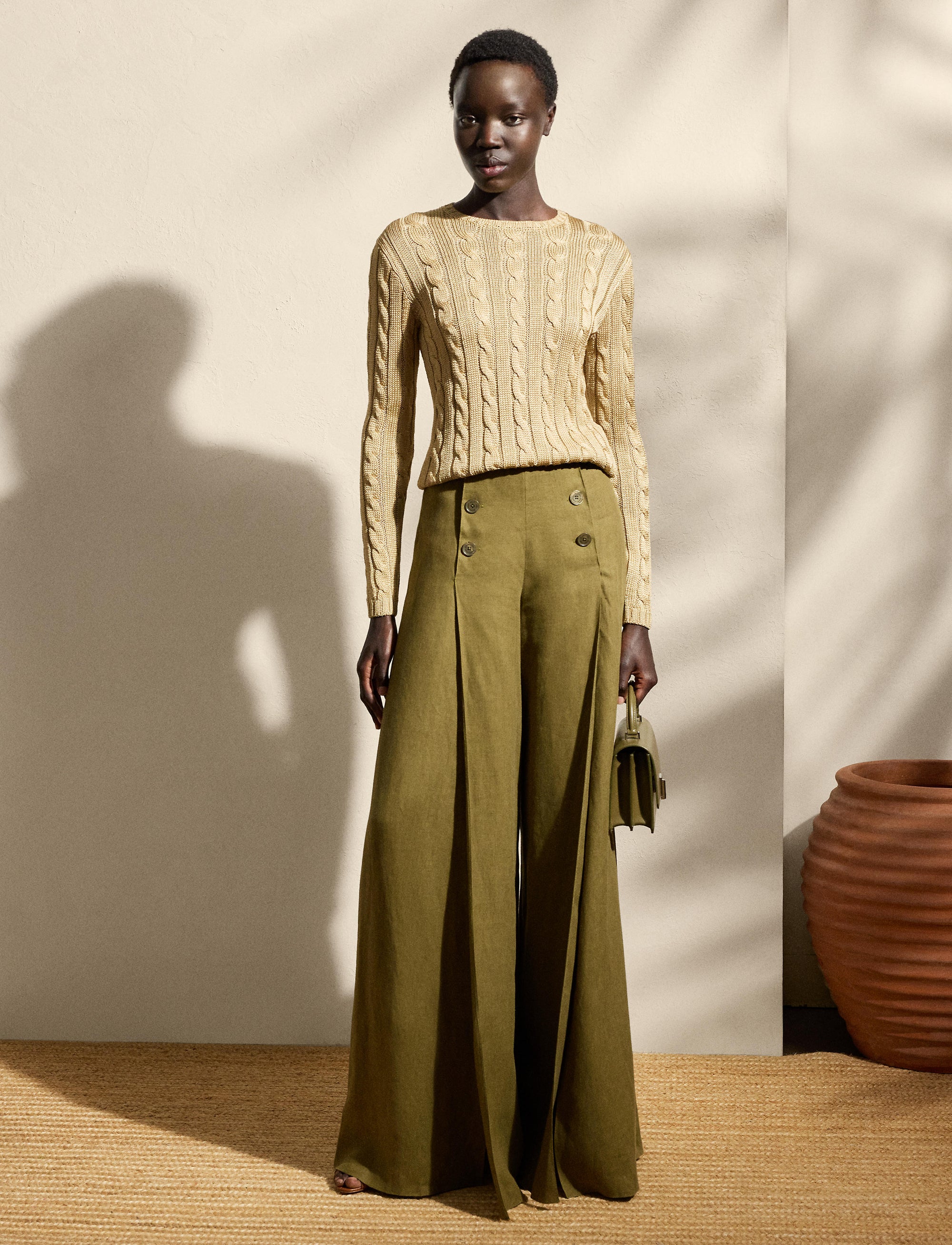 Pantalon Montaine en lin - Moss