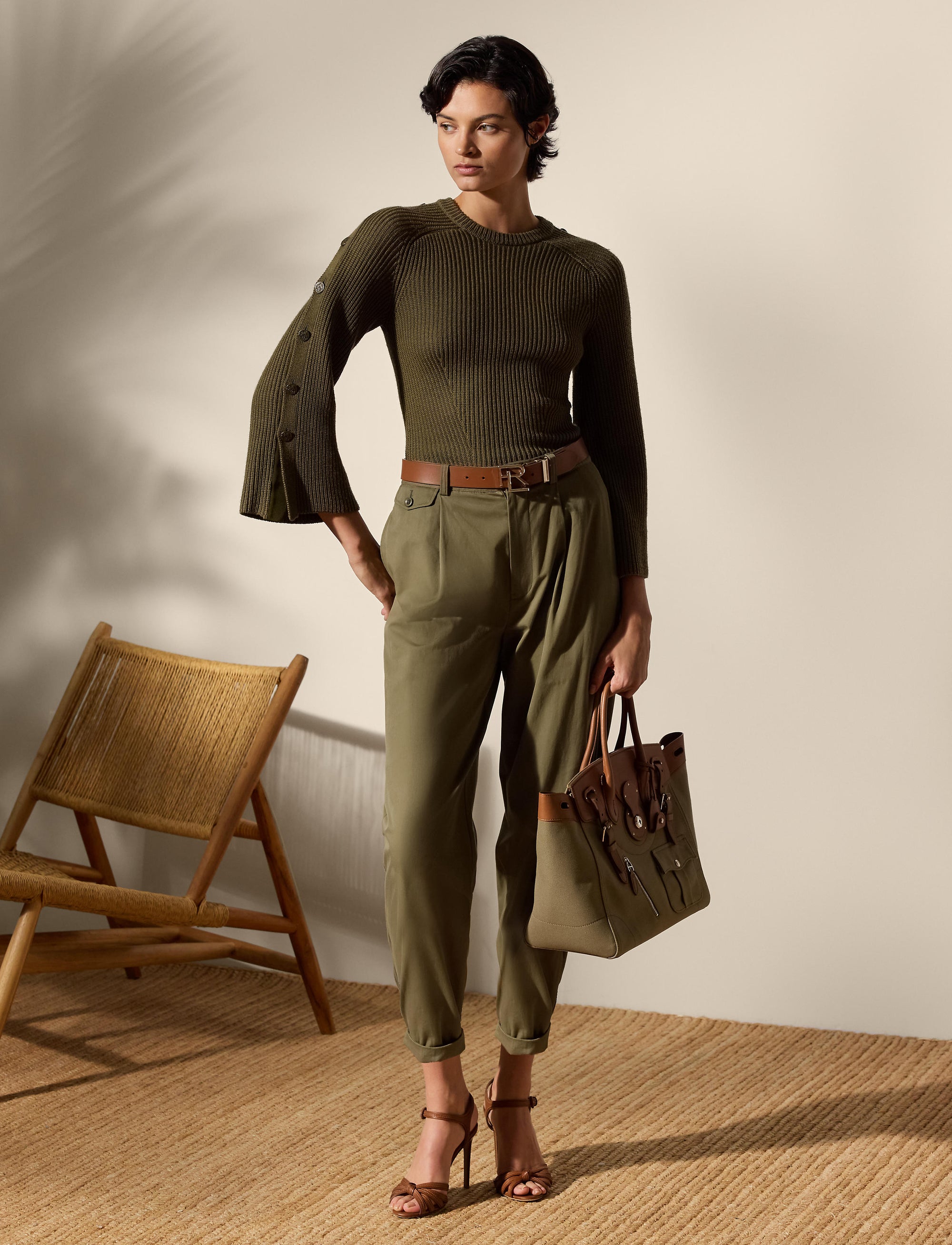Pantalon Gordon en gabardine de coton - Moss