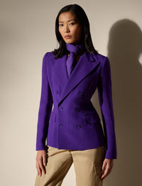 Veste Desmond en laine et soie mélangée - Purple