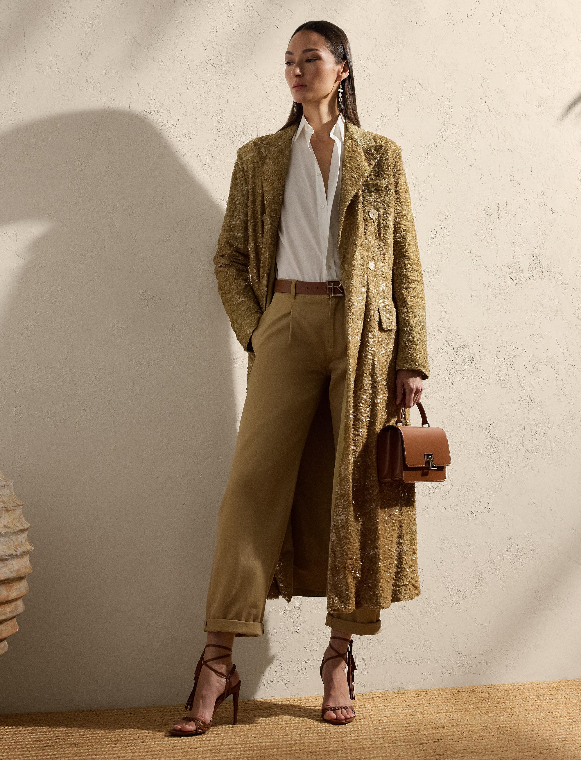 Manteau Macy décoré en tulle - Lux Tan