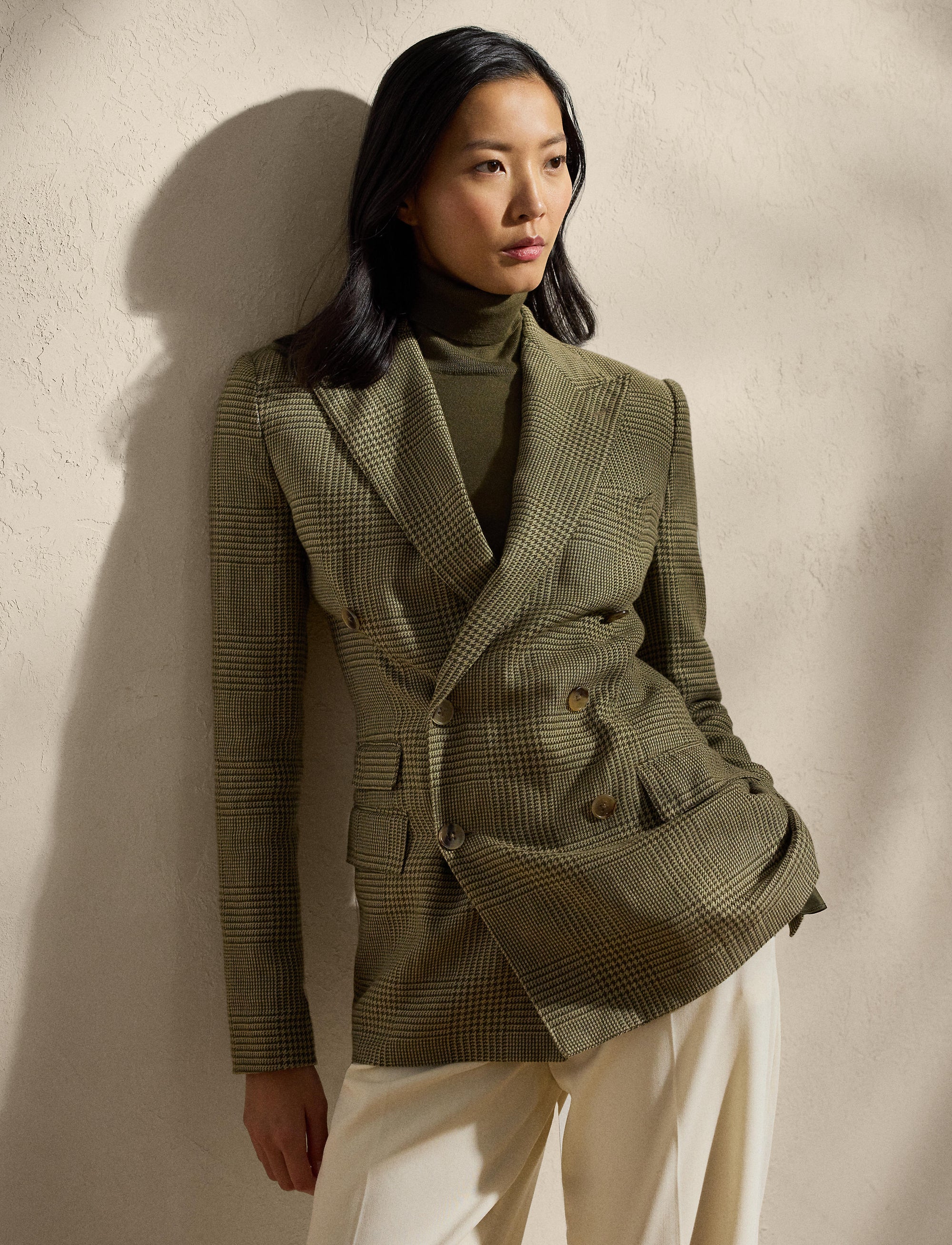 Richie Prince of Wales jacket in mixed linen - Tan & Moss