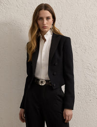 Veste de smoking Spencer en crêpe de laine - Black