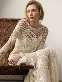 Pull manches longues en soie - Lux Cream