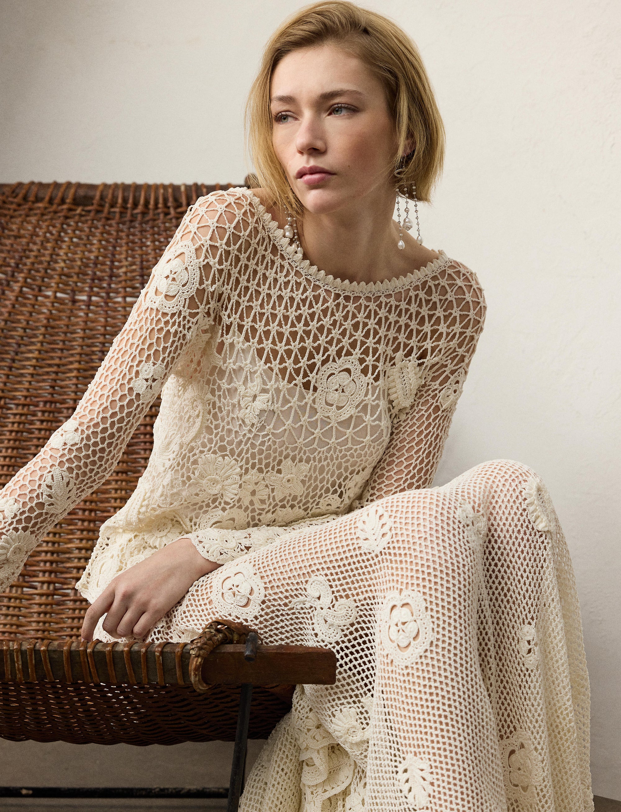 Pull manches longues en soie - Lux Cream
