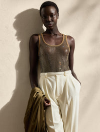 Melony mesh tank top - Cocoa