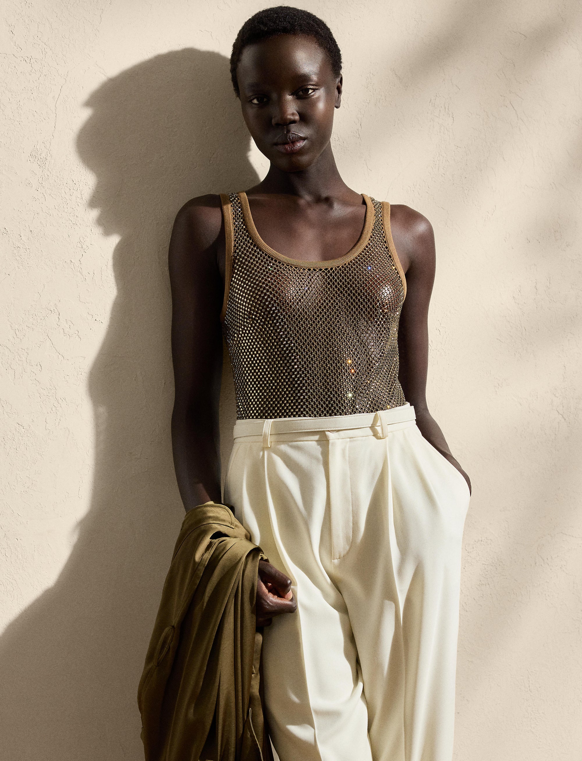 Melony mesh tank top - Cocoa