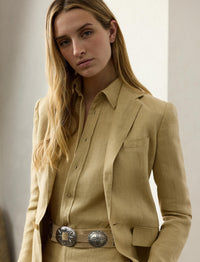 Parker jacket in linen - Light Sand