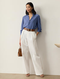 Jody trousers in washed cotton - White