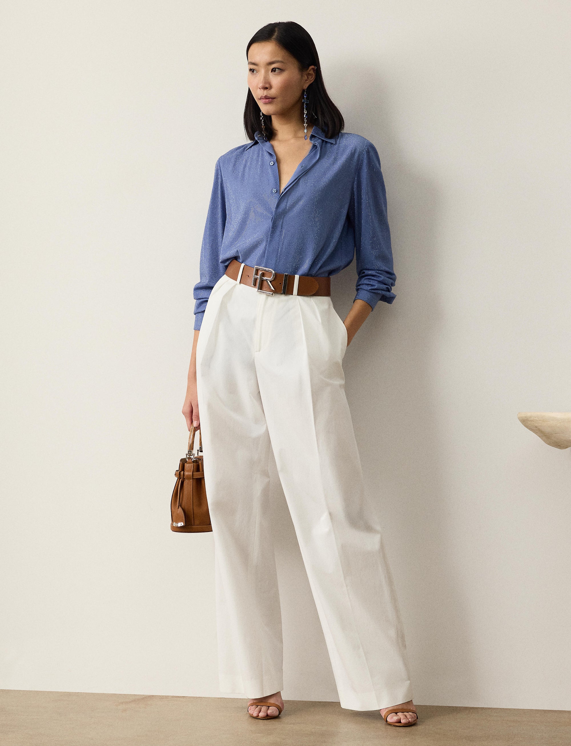 Jody trousers in washed cotton - White