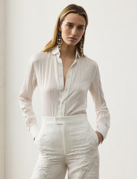 Cormac striped silk shirt - Cream