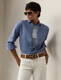 Chemise Adrien Relaxed Fit en lin - Cornflower
