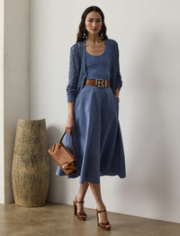 Erica skirt in linen - Cornflower