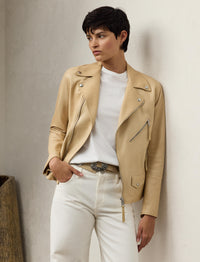 2pcs / NEW // LIGHT SAND MOTO JACKET LINED KELLEY