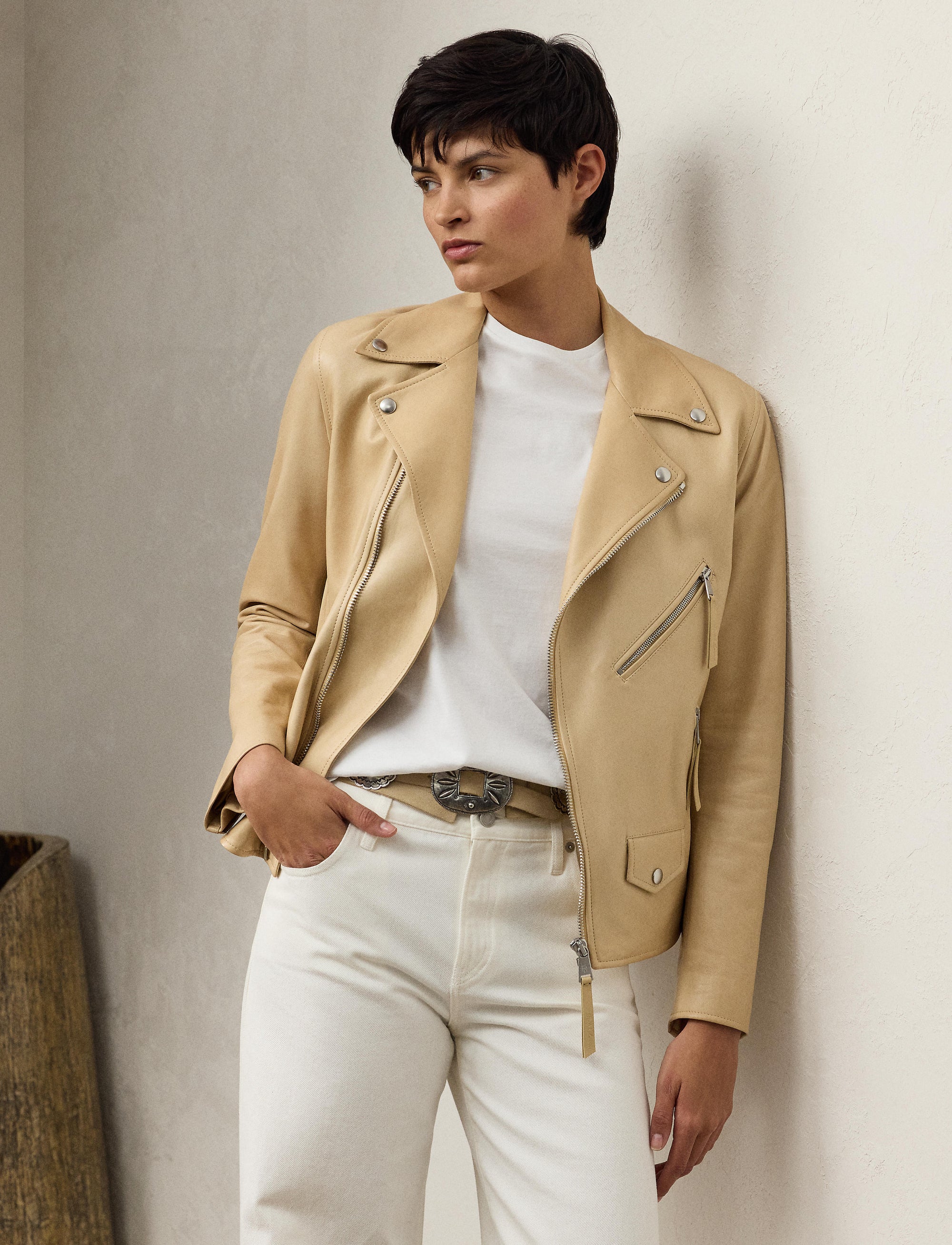 2pcs / NEW // LIGHT SAND MOTO JACKET LINED KELLEY
