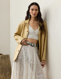 Veste Adrianna en cuir - Light Sand