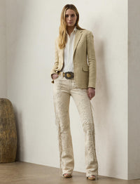 Pantalon Annabeth à franges en daim - Cream