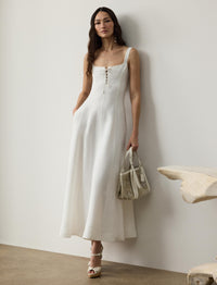 Robe Sonali en lin - Cream