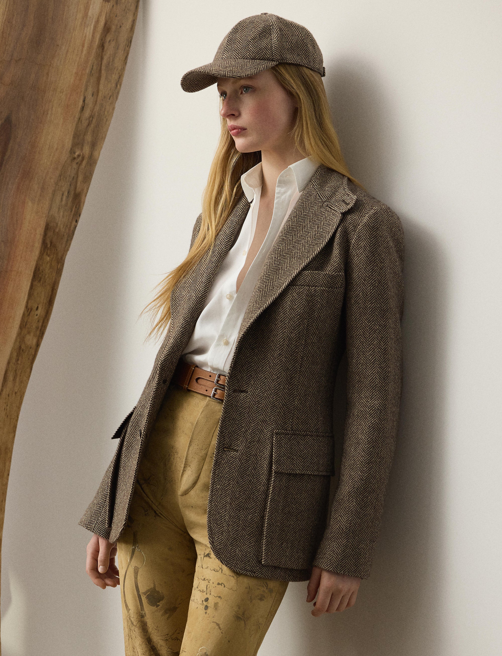 Preston II jacket in cashmere and silk blend - Brown & Cream
