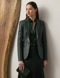 Veste Parker en cuir - Dark Racing Green
