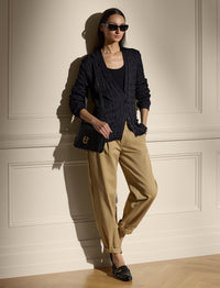 Fallon pleated trousers in cotton chino - Lux Tan