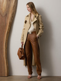 Trench-coat Alecia en soie - Light Tan