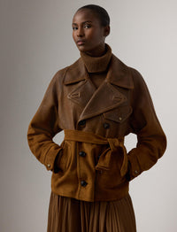 Veste moto Eldridge en cuir - Distressed Brown