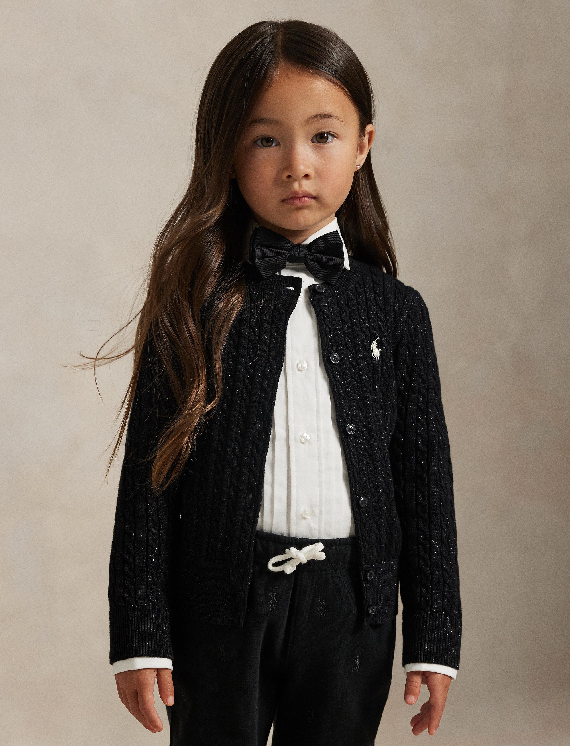 Cardigan métallisé à mini-torsades - Black