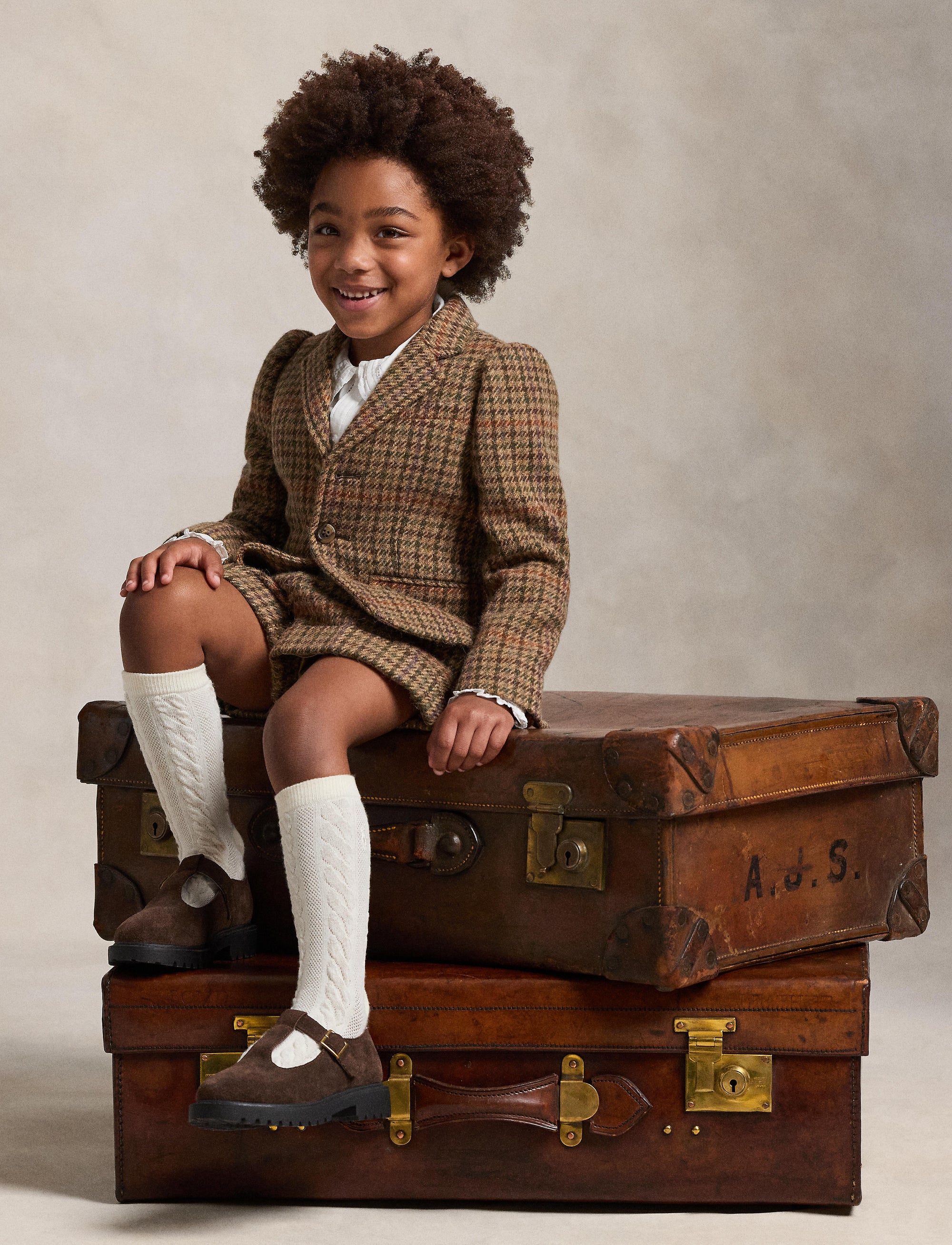 Blazer en laine - Brown, Multicolore & Check