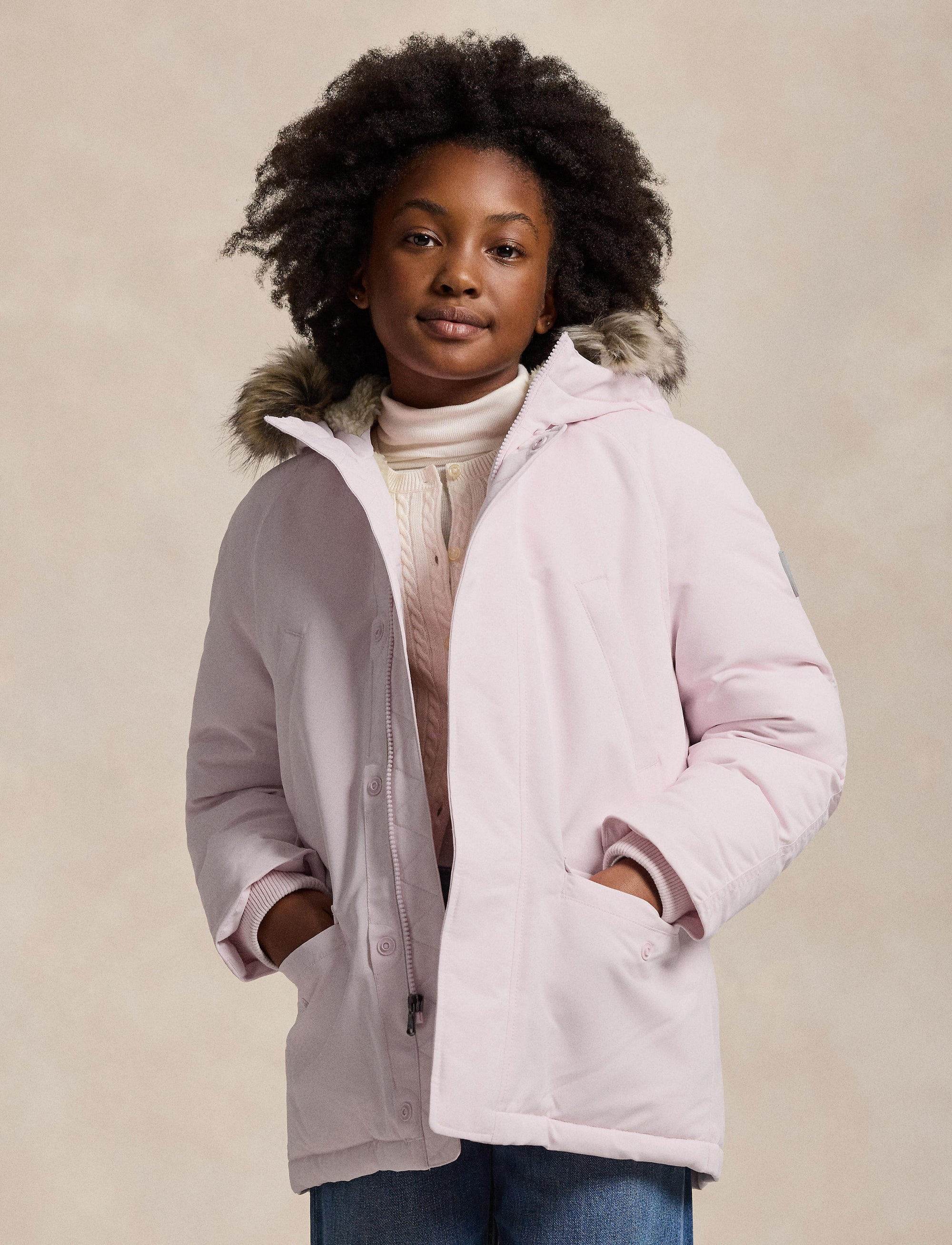 Parka en duvet avec fausse fourrure - Hint Of Pink