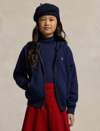 Sweat à capuche zippé en molleton - Newport Navy With College Pink