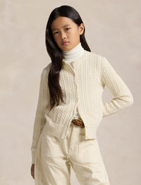 Cardigan métallisé à mini-torsades - Clubhouse Cream