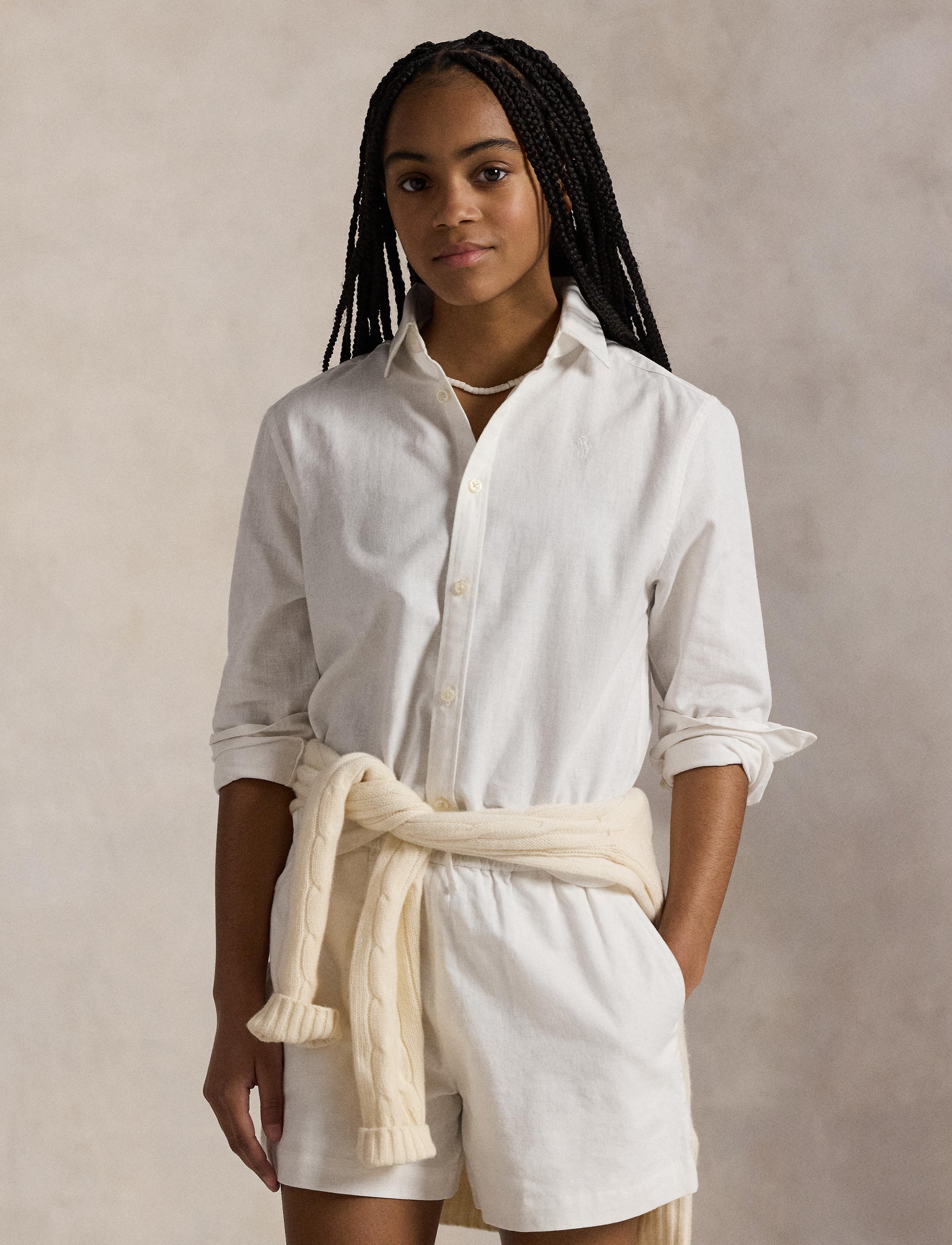 Chemise boxy en lin - White