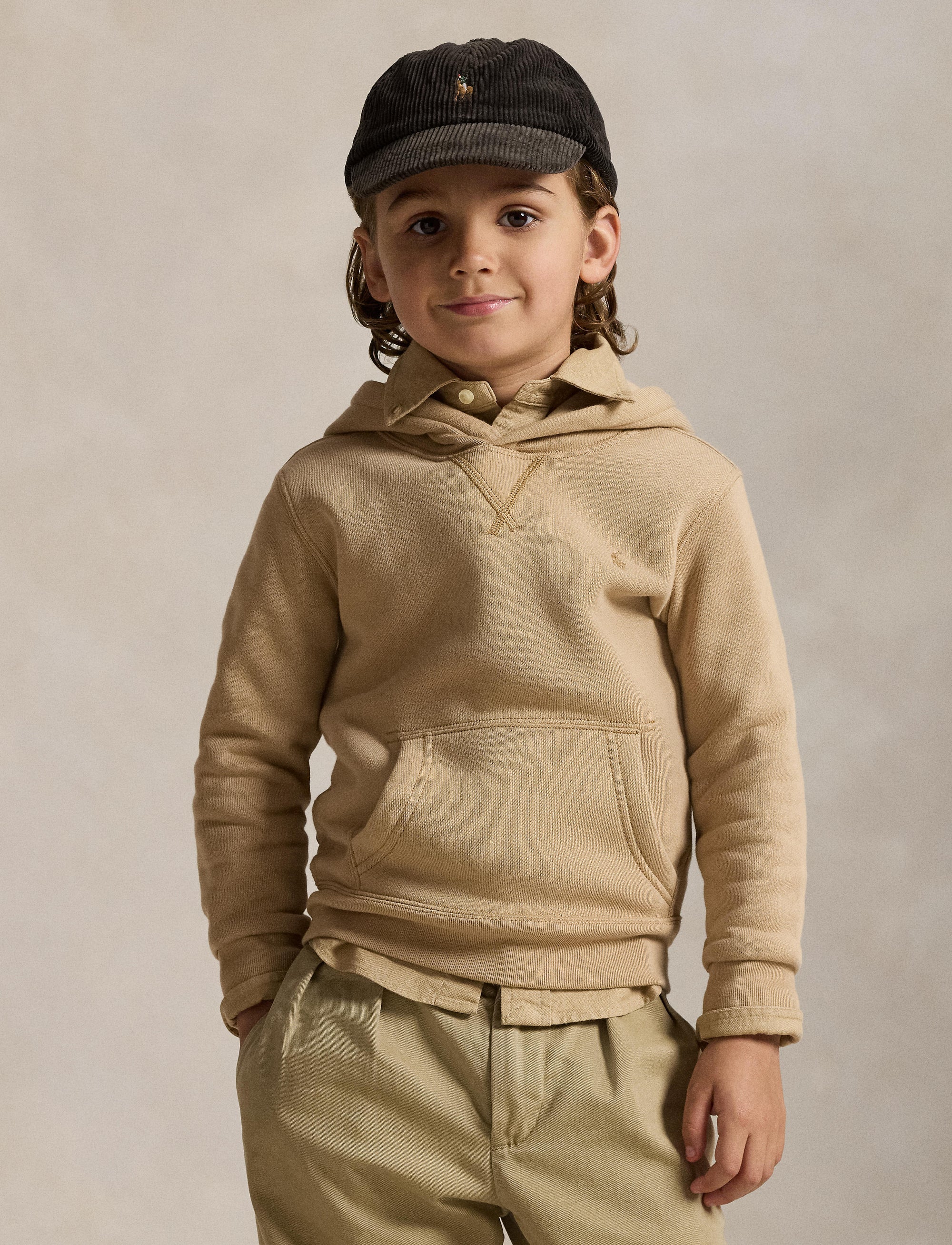 Sweat à capuche en polaire - Vintage Khaki