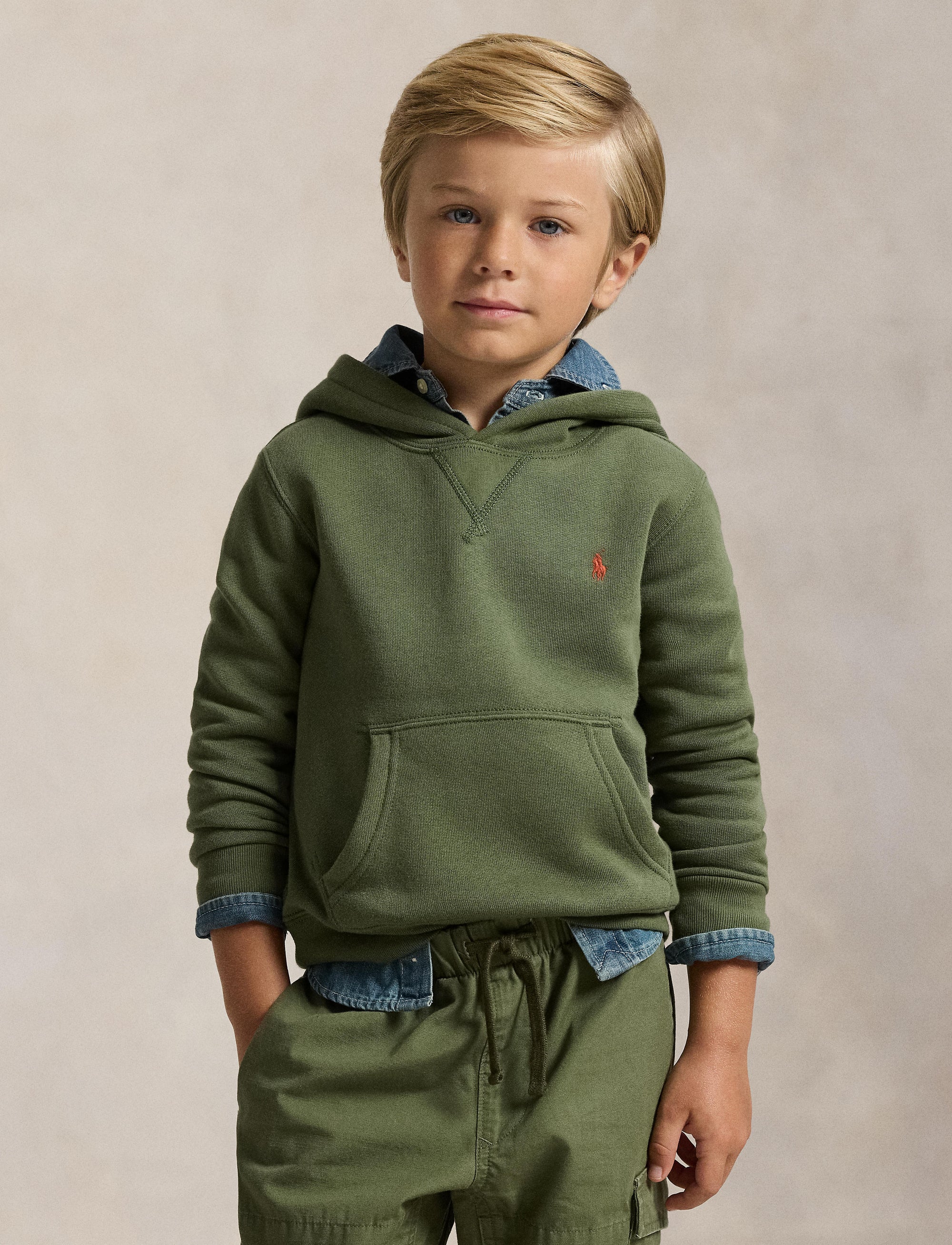 Fleece hoody - Mint Olive