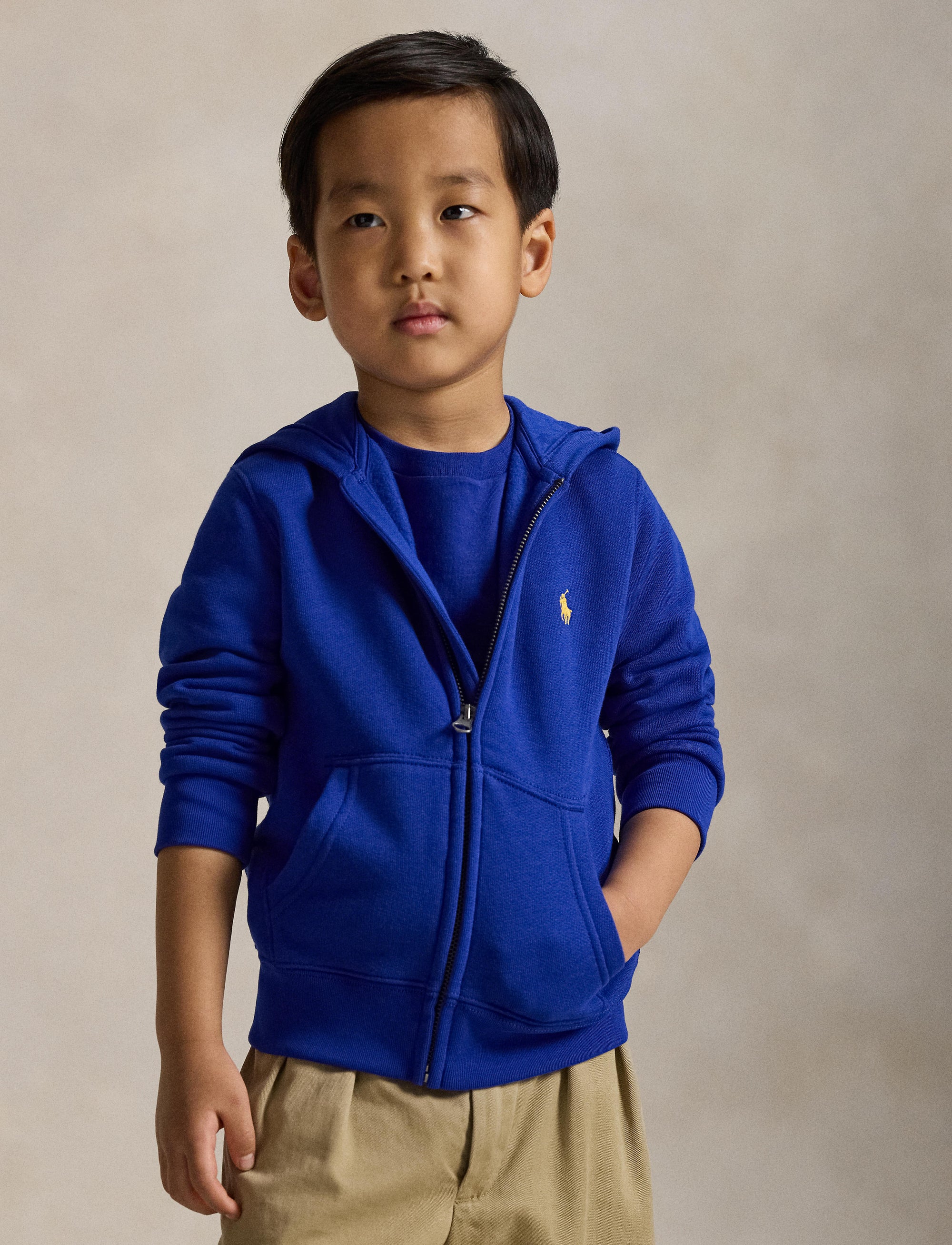 Fleece zip-up hoodie - Classic Azure