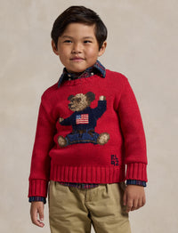 Round-neck Polo Bear jumper - Red Bear