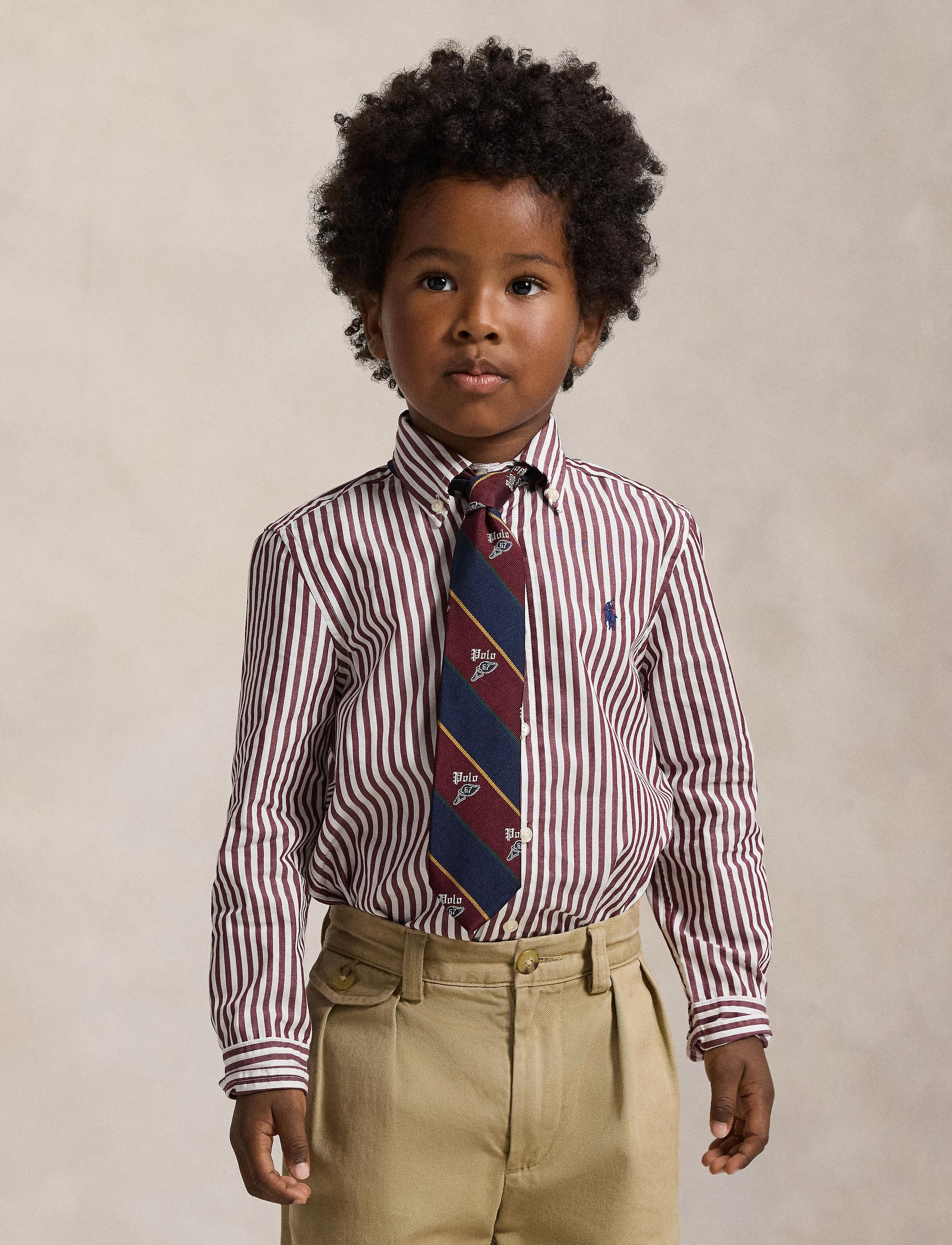 Chemise rayée en popeline de coton - Classic, Wine & White