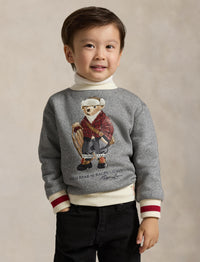 Bear fleece polo shirt - Bear Vintage Pepper Heather