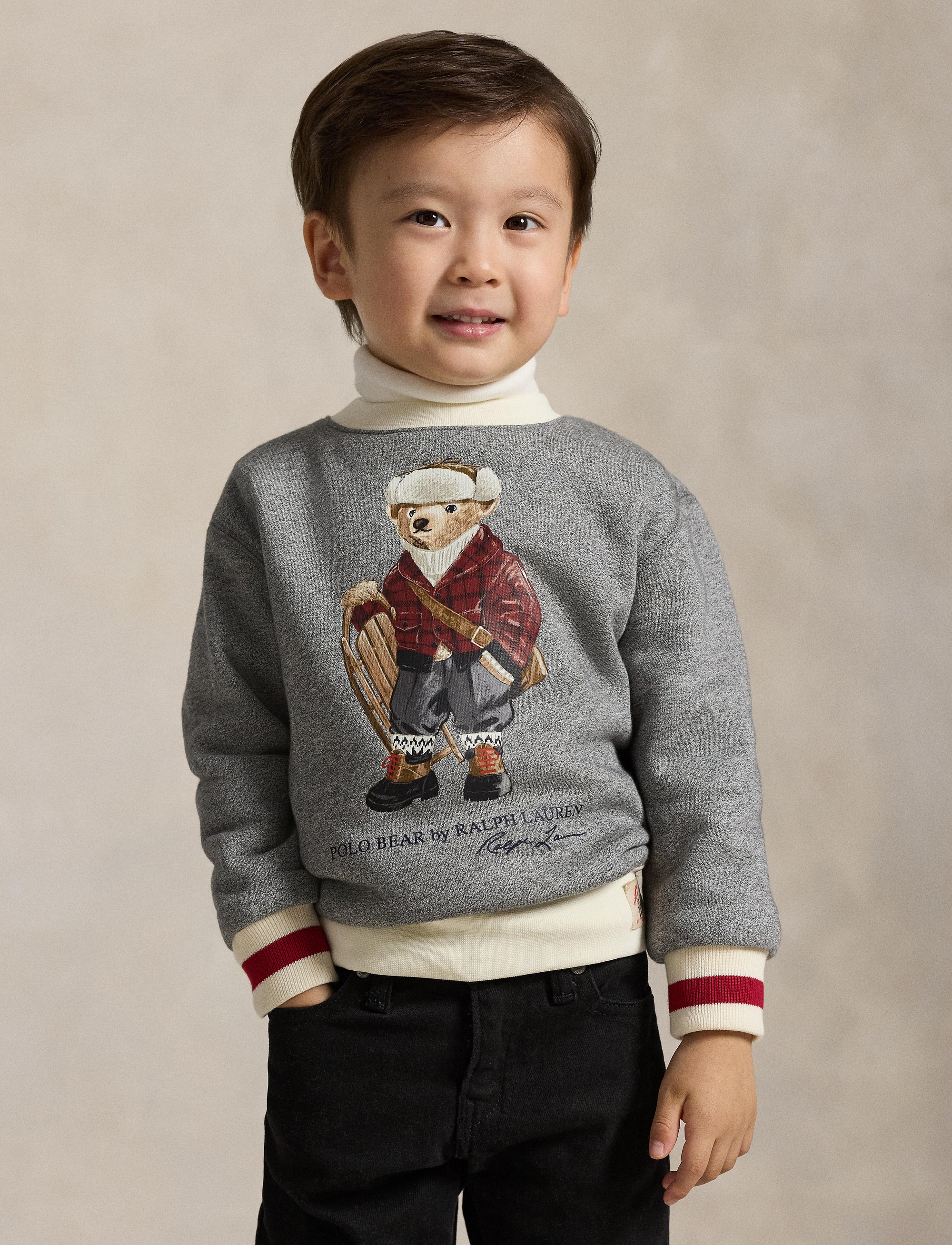 Bear fleece polo shirt - Bear Vintage Pepper Heather