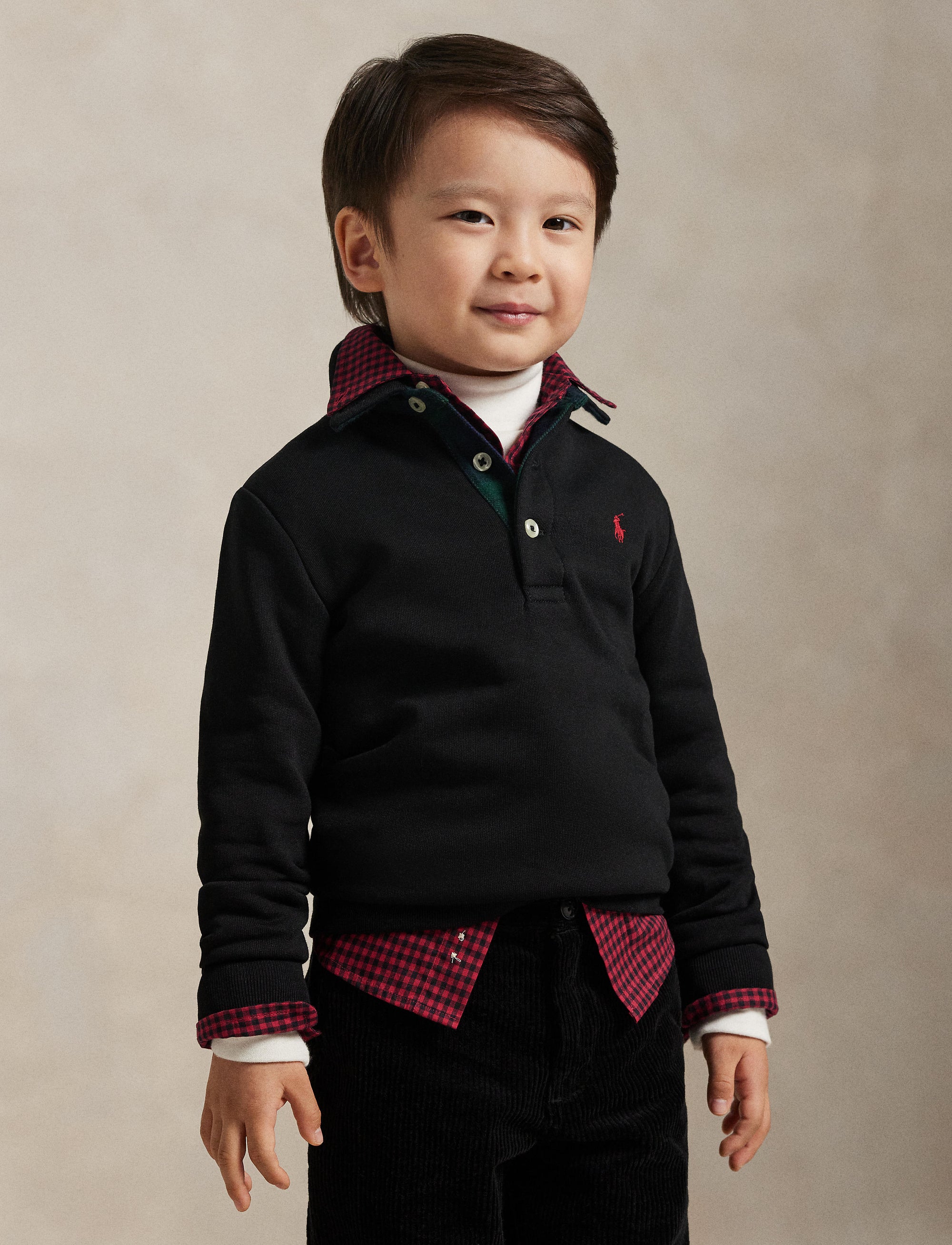 Tartan polo neck sweatshirt - Polo Black