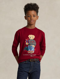 T-shirt Polo Bear manches longues - Holiday Red Gift Bear